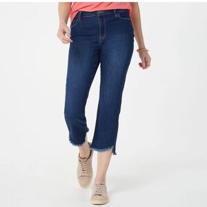 Susan Graver cropped dark was jeans sz 8